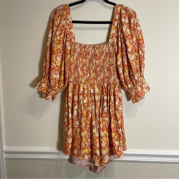 Free People Show Me Love Orange Romper size XS - Picture 7 of 12
